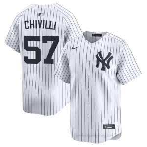 Angel Chivilli #57 White Basseball Jersey | Men Yanks Premium MLB Uniform 14546777