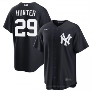 Men Catfish Hunter #29 Navy Alternate Limited Basseball Jersey | Yankees Official MLB Design brMG5759