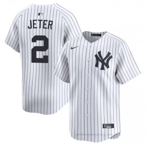 Derek Jeter #2 White Basseball Jersey | Men NY Yankee Premium MLB Uniform oCxShk42