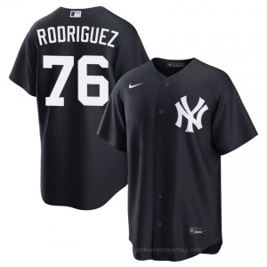 Men Elmer Rodriguez #76 Navy Alternate Limited Basseball Jersey | NYY Official MLB Design 574je251