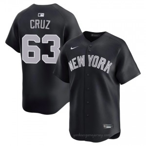 Men Fernando Cruz #63 NYY Navy Elite Basseball Jersey| Embroidery Authentic 24485o14