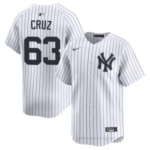 Fernando Cruz #63 White Basseball Jersey | Men Yanks Premium MLB Uniform 16313p45
