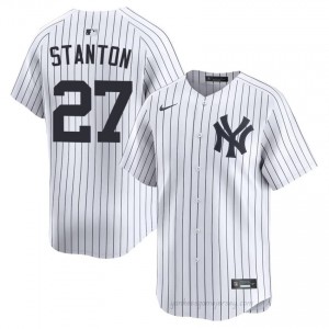 Giancarlo Stanton #27 White Basseball Jersey | Men NYY Premium MLB Uniform 4q5L4230