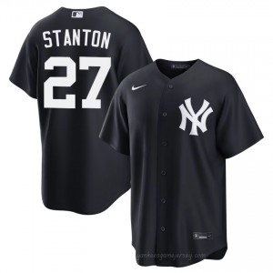 Men Giancarlo Stanton #27 Navy Alternate Limited Basseball Jersey | NY Yankee Official MLB Design Br2M7g86