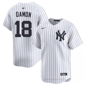 New York Yankees Johnny Damon #18 White Men Premium Jersey | MLB Collectible Basseball Uniform d20p8c97