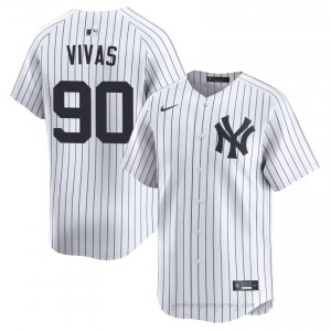 Yankees Jorbit Vivas #90 White Men Premium Jersey | MLB Collectible Basseball Uniform TOI34573