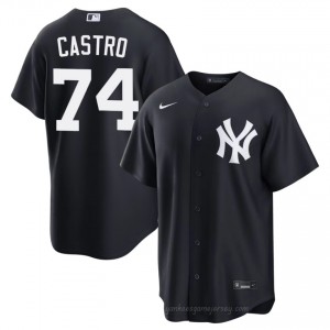 Men Kervin Castro #74 Navy Alternate Limited Basseball Jersey | NY Yankee Official MLB Design G363vj60