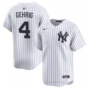 New York Yankees Lou Gehrig #4 White Men Premium Jersey | MLB Collectible Basseball Uniform 0g8mO467