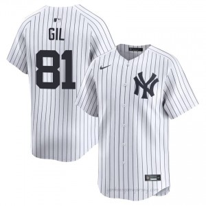 Yankees Luis Gil #81 White Men Premium Jersey | MLB Collectible Basseball Uniform 63vDY867