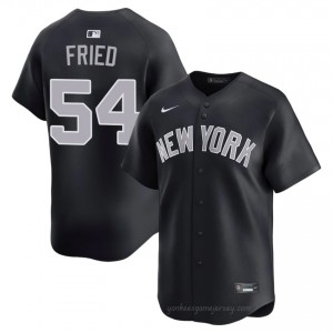 #54 Max Fried Navy On-Field Style Basseball Jersey | Men Authentic Yanks MLB Apparel sj28i031