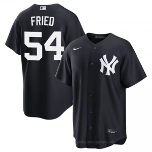 Men Max Fried #54 Navy Alternate Limited Basseball Jersey | NYY Official MLB Design 4b2H4J13