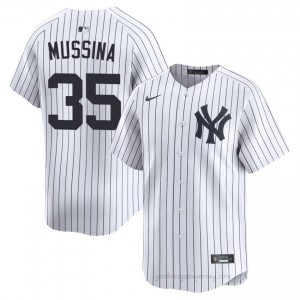 NY Yankee Mike Mussina #35 White Men Premium Jersey | MLB Collectible Basseball Uniform PWSnW545