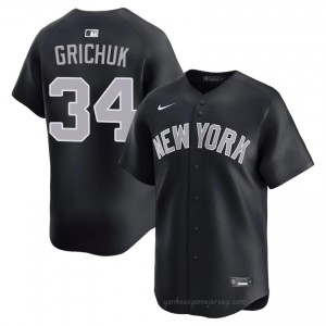 #34 Randal Grichuk Navy On-Field Style Basseball Jersey | Men Authentic Yanks MLB Apparel 43O4D785
