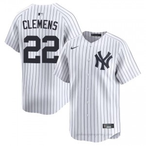Yanks Roger Clemens #22 White Men Premium Jersey | MLB Collectible Basseball Uniform 5884WE46