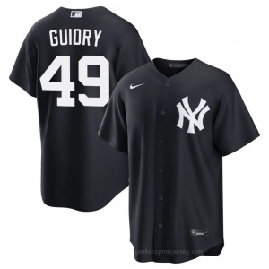 Men Ron Guidry #49 Navy Alternate Limited Basseball Jersey | NY Yankee Official MLB Design 1C1d2135