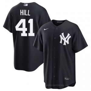 Men Tim Hill #41 Navy Alternate Limited Basseball Jersey | NYY Official MLB Design 3oCLa822
