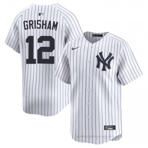 Yankees Trent Grisham #12 White Men Premium Jersey | MLB Collectible Basseball Uniform 3x7q4634