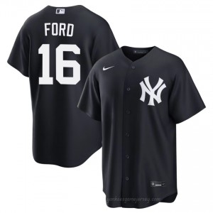 Men Whitey Ford #16 Navy Alternate Limited Basseball Jersey | Yankees Official MLB Design 625fLP80