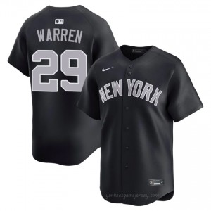 Yanks Will Warren #29 Navy Men Premium Jersey | MLB Collectible Basseball Uniform R3R3K498