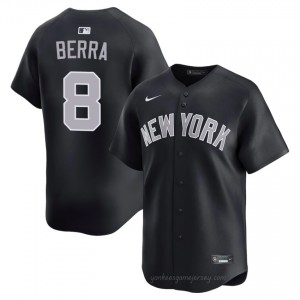#8 Yogi Berra Navy On-Field Style Basseball Jersey | Men Authentic NY Yankee MLB Apparel 046FC657