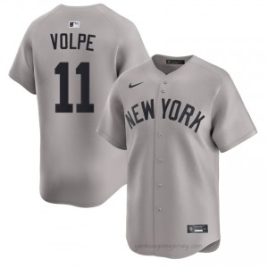 #11 Anthony Volpe Gray On-Field Style Basseball Jersey | Men Authentic Yankees MLB Apparel 10u7xl48