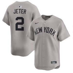#2 Derek Jeter Gray On-Field Style Basseball Jersey | Men Authentic Yankees MLB Apparel 3r166k49