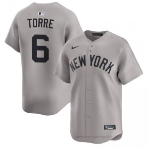Men Joe Torre #6 Yanks Gray Elite Basseball Jersey| Stitch Authentic n46IdP63