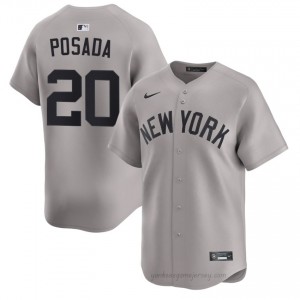 Men Jorge Posada #20 New York Yankees Gray Elite Basseball Jersey| Stitch Authentic l5j72150