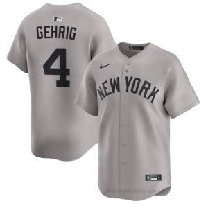 Men Lou Gehrig #4 NY Yankee Gray Elite Basseball Jersey| Stitch Authentic 5vQ8Wv70