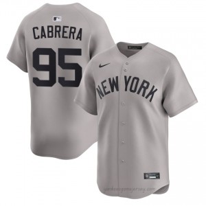 Men Oswaldo Cabrera #95 NY Yankee Gray Elite Basseball Jersey| Stitch Authentic J8R21b15
