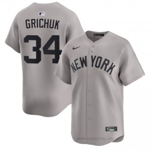 Men Randal Grichuk #34 NY Yankee Gray Elite Basseball Jersey| Stitch Authentic 8807EG82
