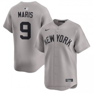 Men Roger Maris #9 Yankees Gray Elite Basseball Jersey| Stitch Authentic fG5O7h37