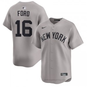 Men Whitey Ford #16 New York Yankees Gray Elite Basseball Jersey| Stitch Authentic K5qM4665