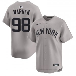 Men Will Warren #98 Yankees Gray Elite Basseball Jersey| Stitch Authentic VTi43120