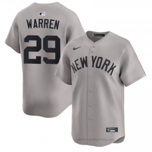 Will Warren #29 Gray Basseball Jersey | Men NY Yankee Premium MLB Uniform K0018E21