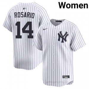 Women Amed Rosario #14 NYY White Elite Basseball Jersey| Stitched Authentic gVva5866