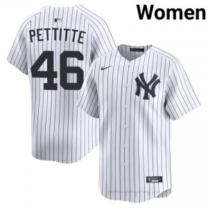 Women Andy Pettitte #46 New York Yankees White Elite Basseball Jersey| Stitched Authentic 5SpaK545