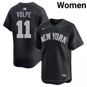 NYY Anthony Volpe #11 Navy Women Premium Jersey | MLB Collectible Basseball Uniform 6S0U3385