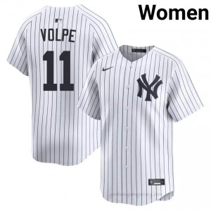 Women Anthony Volpe #11 Yanks White Elite Basseball Jersey| Stitched Authentic E3qDy599