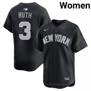 Yankees Babe Ruth #3 Navy Women Premium Jersey | MLB Collectible Basseball Uniform dx1y4m39