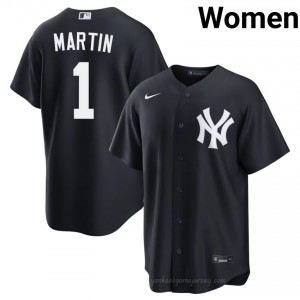 Navy Billy Martin #1 Women Basseball Jersey | Yankees Limited Edition MLB Player Gear 0AuxcB29