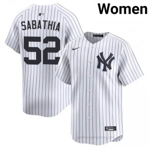 Women CC Sabathia #52 Yanks White Elite Basseball Jersey| Stitched Authentic pS8en826