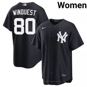 Navy Cade Winquest #80 Women Basseball Jersey | New York Yankees Limited Edition MLB Player Gear IbgjNN22