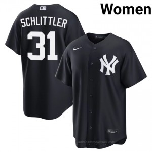 Navy Cam Schlittler #31 Women Basseball Jersey | New York Yankees Limited Edition MLB Player Gear 18BU5712