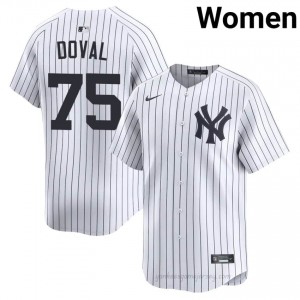 Women Camilo Doval #75 NY Yankee White Elite Basseball Jersey| Stitched Authentic 66FwMF73