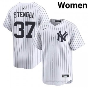 Women Casey Stengel #37 New York Yankees White Elite Basseball Jersey| Stitched Authentic v0251D92