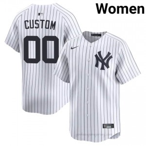 Women Custom #00 New York Yankees White Elite Basseball Jersey| Stitched Authentic 457R6I95