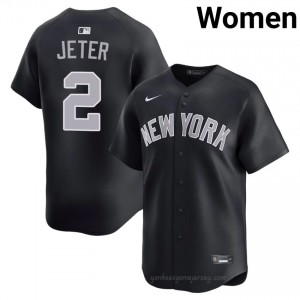 NYY Derek Jeter #2 Navy Women Premium Jersey | MLB Collectible Basseball Uniform IlI7j490