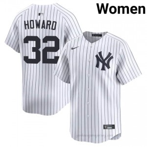 Women Elston Howard #32 New York Yankees White Elite Basseball Jersey| Stitched Authentic Wdc0T660