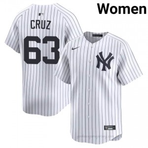 Women Fernando Cruz #63 Yankees White Elite Basseball Jersey| Stitched Authentic A7kOY813